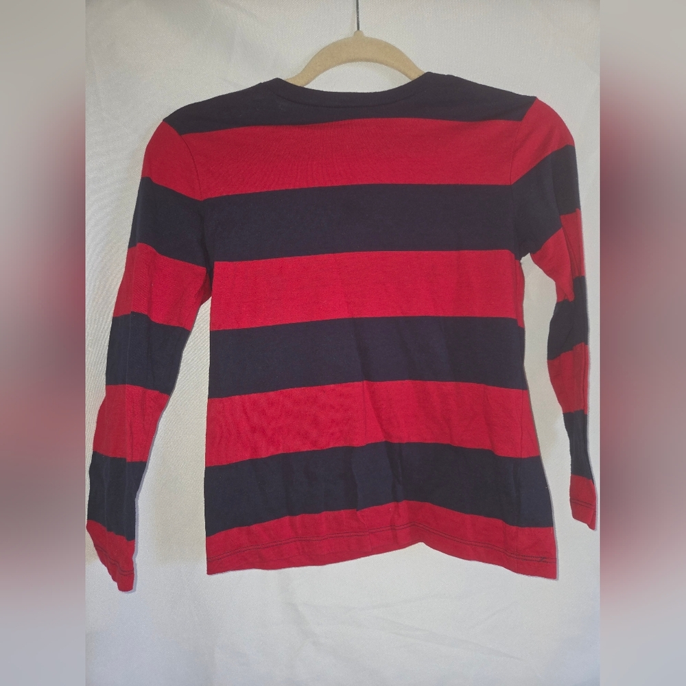 Old Navy Red and Black Striped Long Sleeve Shirt